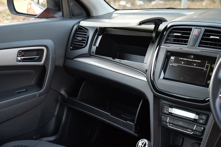 The higher variants of the Brezza get twin gloveboxes, with the upper unit being a cooled one.